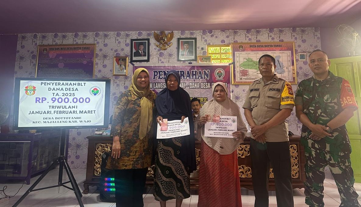 Penyerahan BLT Triwulan I dan II Tahun 2025 di Desa Botto Tanre Berjalan Lancar
